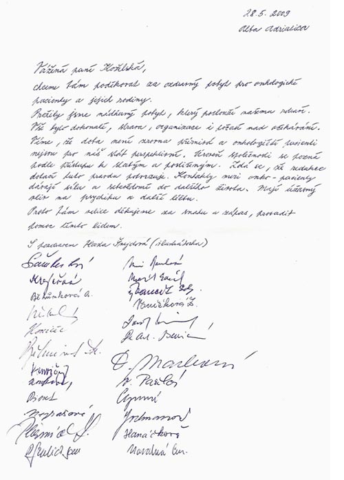 poděkování Itálie